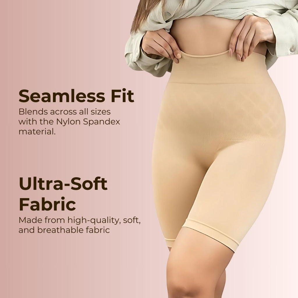 Shapeu High Waist Tummy Shaping Shorts - With FREE 30 Day Personalised Diet & Exercise Routine eBook