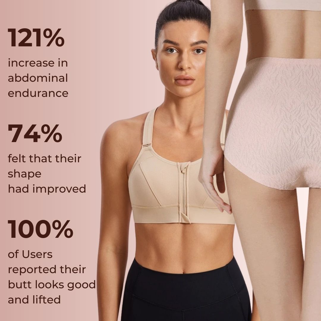 Zip Up Sports Bra and Seamless Underwear Same Color Lingerie Combo With FREE Undergarment Storage Box