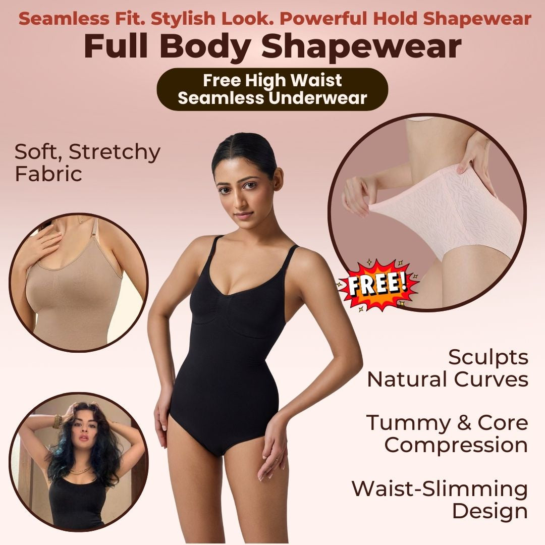 Intense Snatched Full Body Shapewear With FREE High Waist seamless Underwear