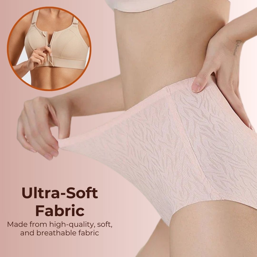 Zip Up Sports Bra and Seamless Underwear Same Color Lingerie Combo With FREE Undergarment Storage Box