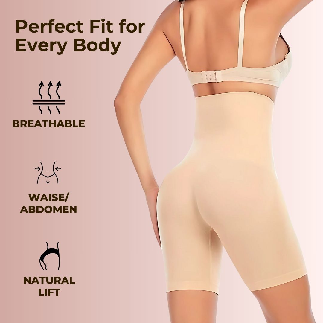 Shapeu High Waist Tummy Shaping Shorts - Pack Of 2 With FREE 30 Day Personalised Diet & Exercise Routine eBook