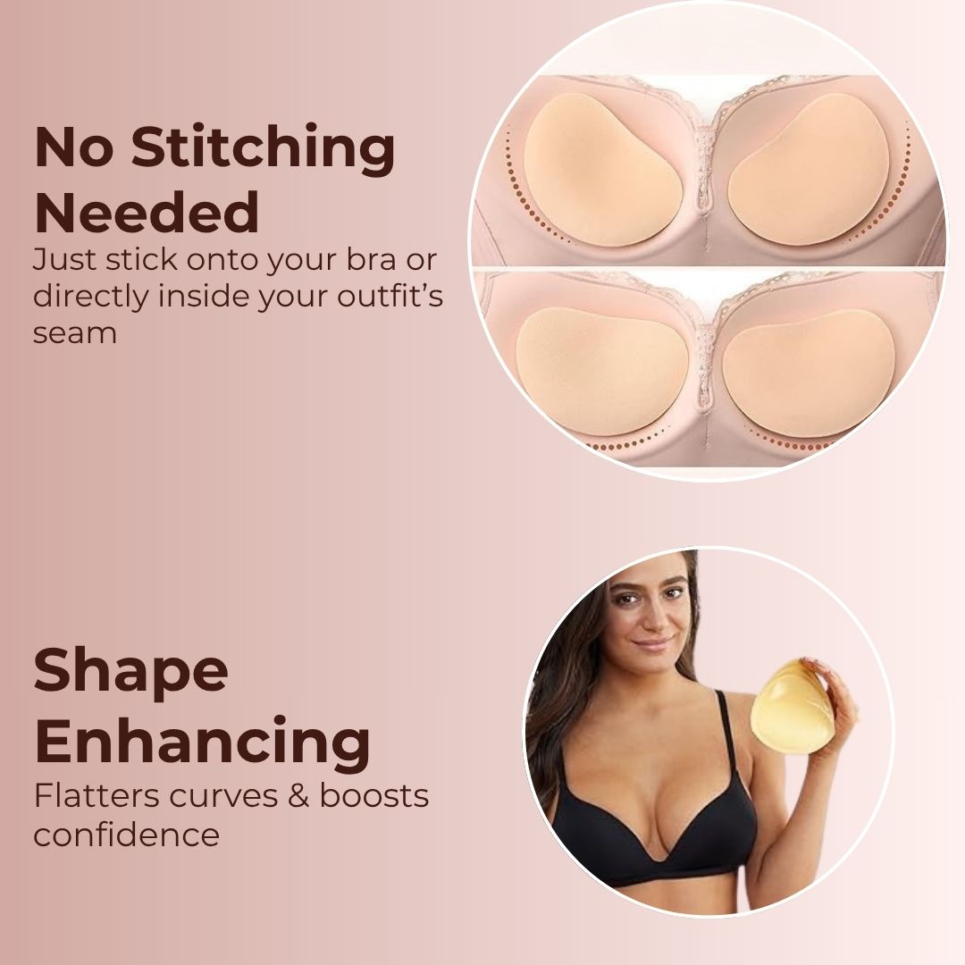 Reuseable Adhesive Strapless Bra Inserts - Pack of 2
