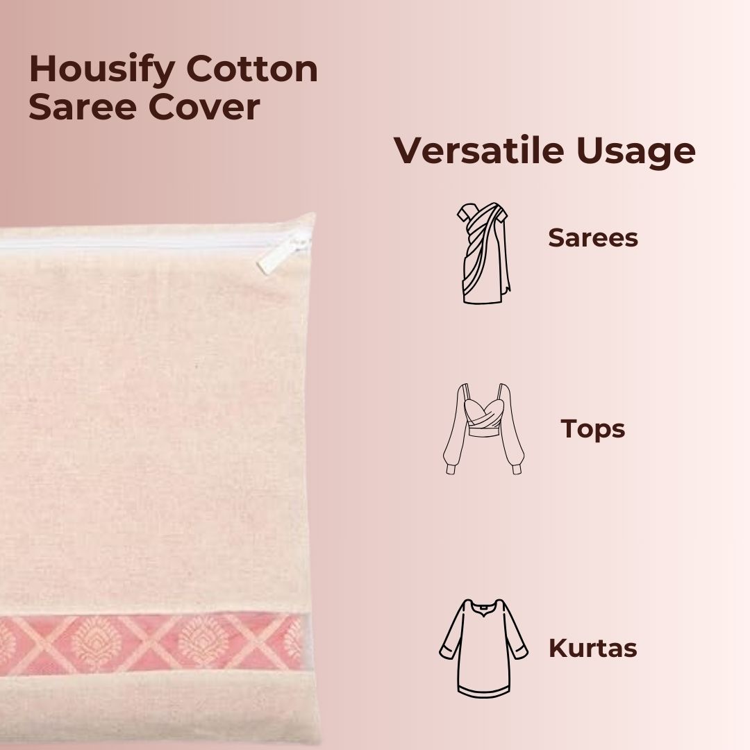 Premium Cotton Saree Covers Wth Zip